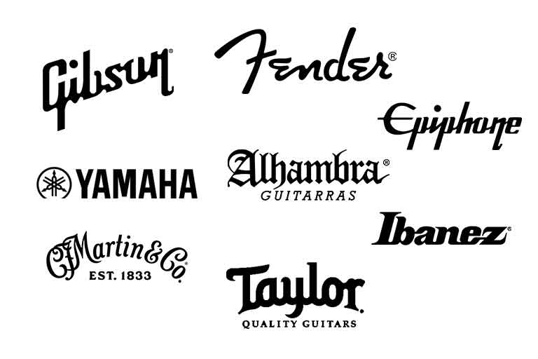 لوگوی معروف‌ترین مارک‌های گیتار
